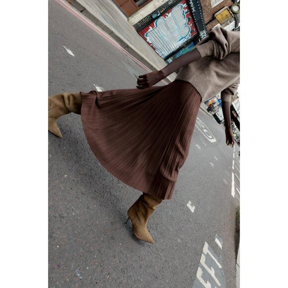 ZARA SPLIT SUEDE STILETTO HEEL BOOTS - Picture 3 of 8